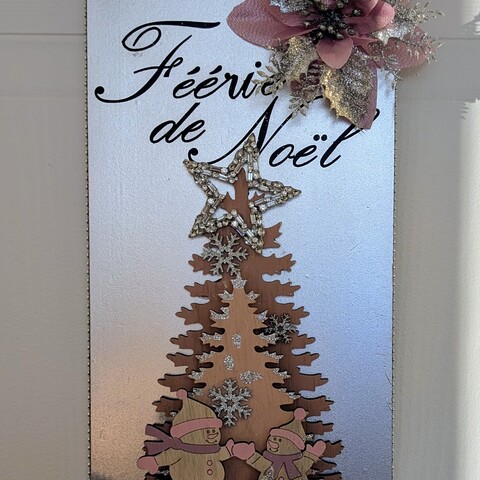 panneau porte féérie de Noel  20$